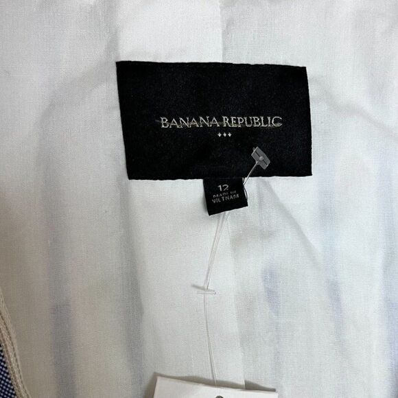 Banana Republic Boyfriend Blue Stripe Blazer Single Button Layer Work - Picture 11 of 12